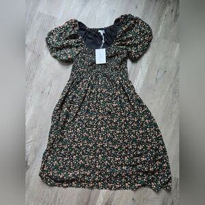 Floral Puff Sleeve Sun Dress